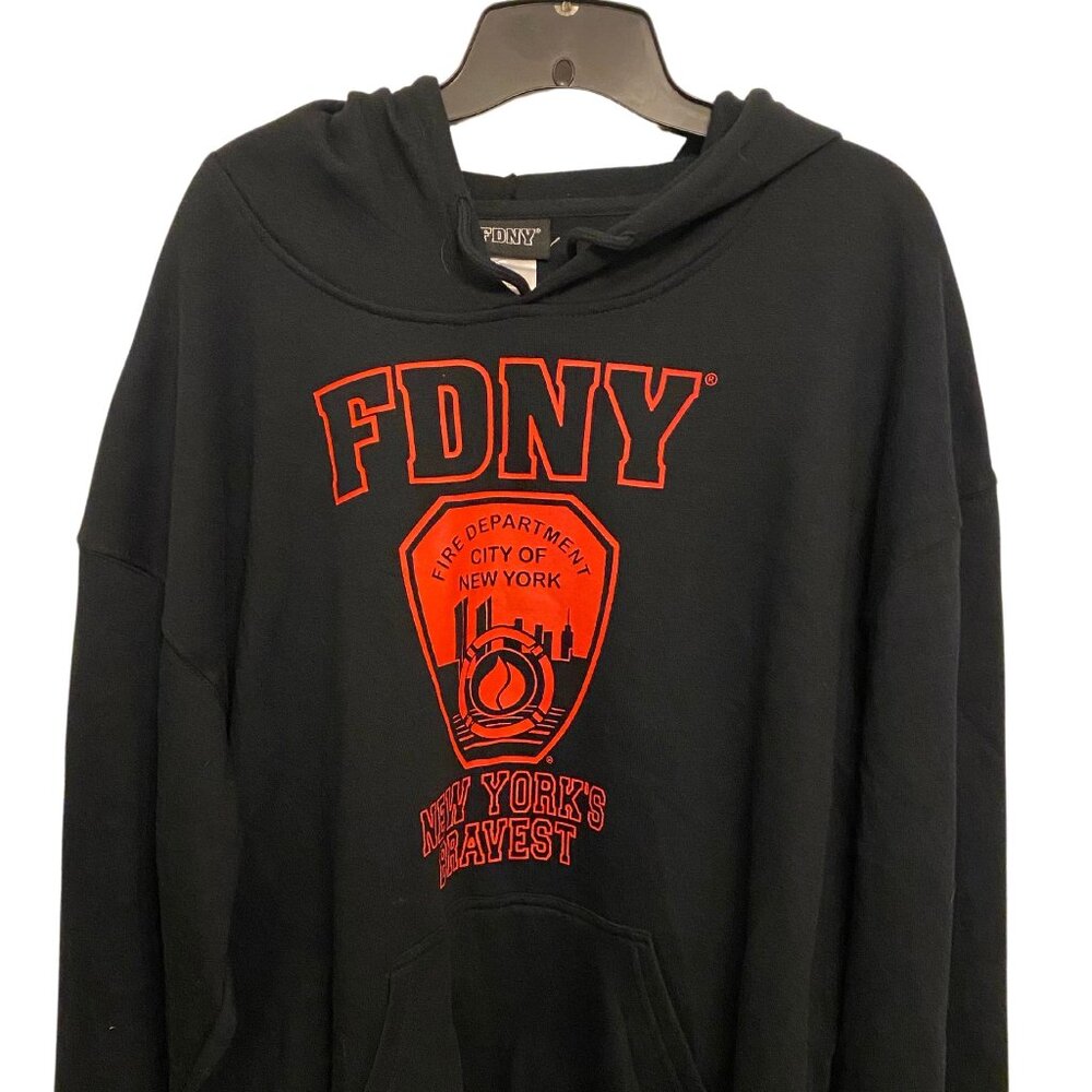 Official FDNY Fire Department of NewYork, Hoodie, XL, Black & Red